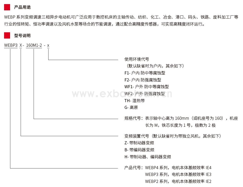 WEBP3 變頻調(diào)速三相異步電動機( 中心高80~355）(圖1)